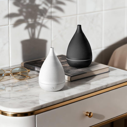 Ultrasonic Essential Oil Diffuser with Auto Shut-Off, Color-Changing Night Light – BPA-Free Portable Humidifier (White)