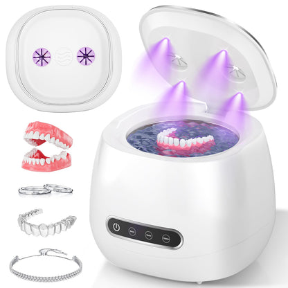 Rechargeable Ultrasonic Retainer Cleaner – 45kHz Portable Cleaning Pod