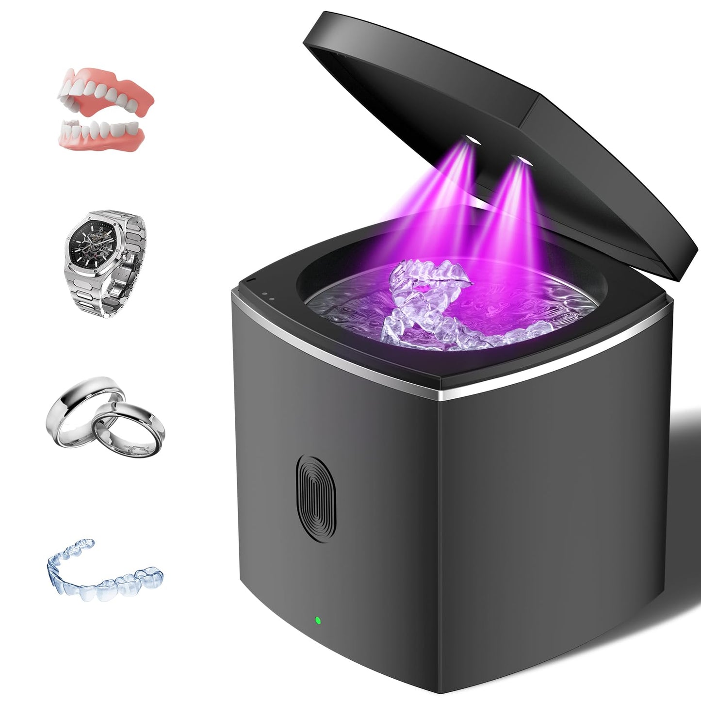 Ultrasonic Retainer Cleaner - 43kHz Denture & Jewelry Cleaner