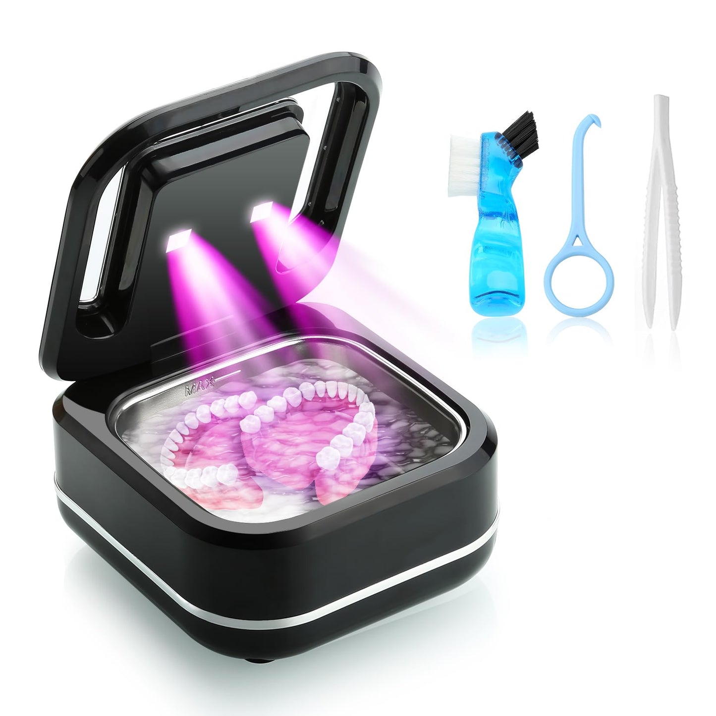 Ultrasonic Retainer Cleaner Machine – 42kHz 180ml Denture & Jewelry Cleaning