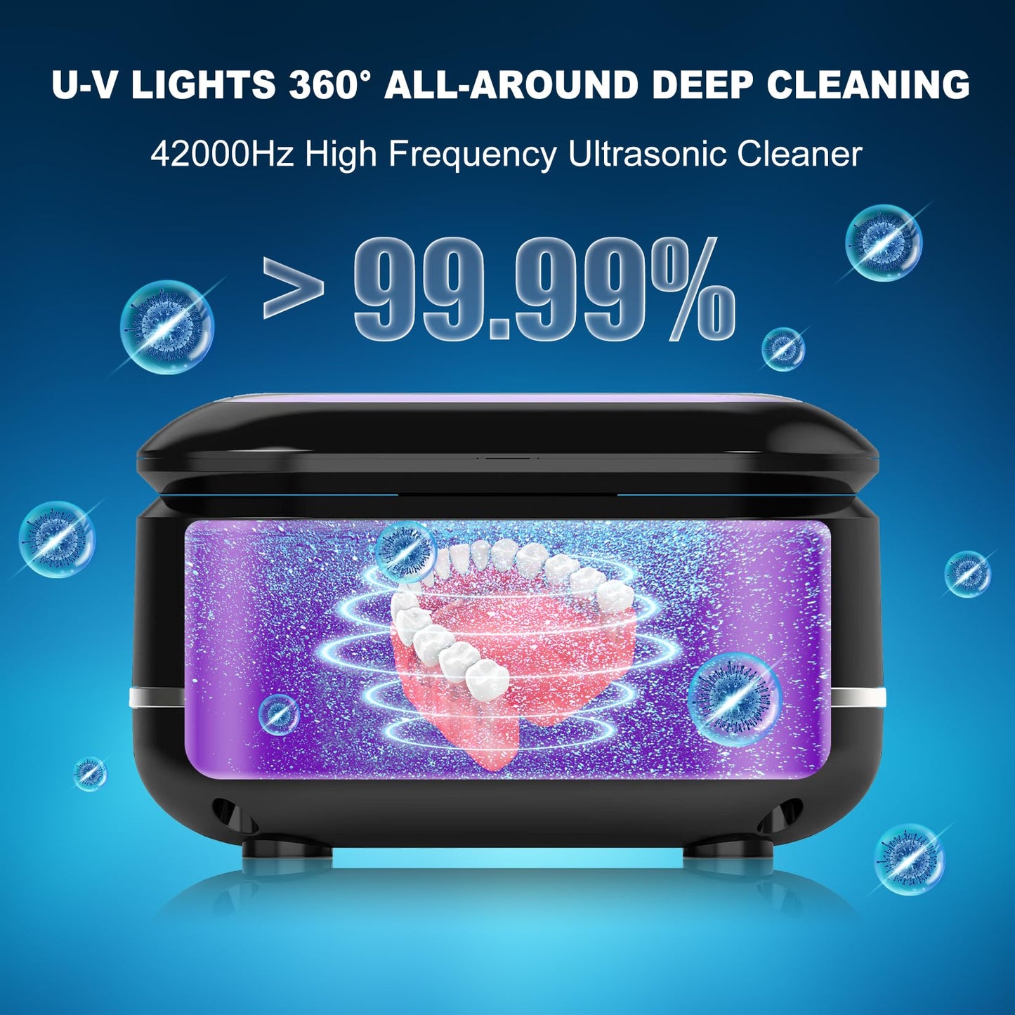 Ultrasonic Retainer Cleaner Machine – 42kHz 180ml Denture & Jewelry Cleaning