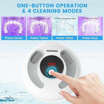 Ultrasonic Retainer Cleaner Machine – 45kHz, 4 Modes, 200ML Tank, UV Light, 25W