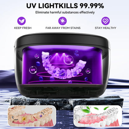 Ultrasonic Retainer Cleaner 45kHz | 150ML | 2 Modes | Travel Design