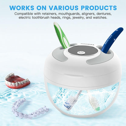 Ultrasonic Retainer Cleaner Machine – 45kHz, 4 Modes, 200ML Tank, UV Light, 25W
