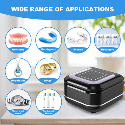 Ultrasonic Retainer Cleaner Machine – 42kHz 180ml Denture & Jewelry Cleaning