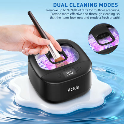 Ultrasonic Retainer Cleaner – Wireless Pro Sonic Dental Cleaning (Black)