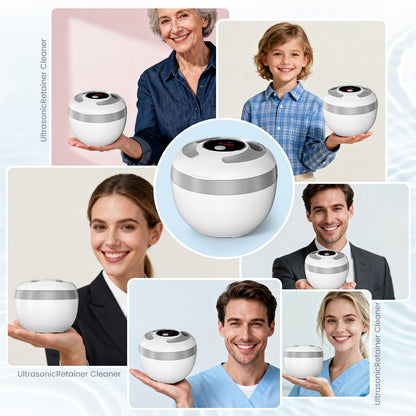 Upgraded Ultrasonic Retainer Cleaner - 45kHz, 200ml, White | For Dentures, Braces & Jewelry