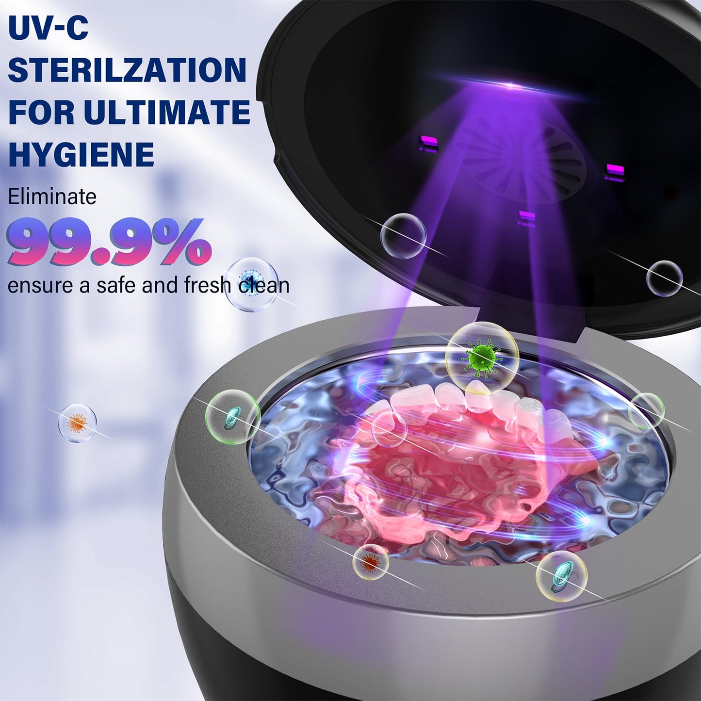 Ultrasonic Retainer Cleaner 200ML – 4 Modes, 45kHz Dental & Jewelry Cleaning