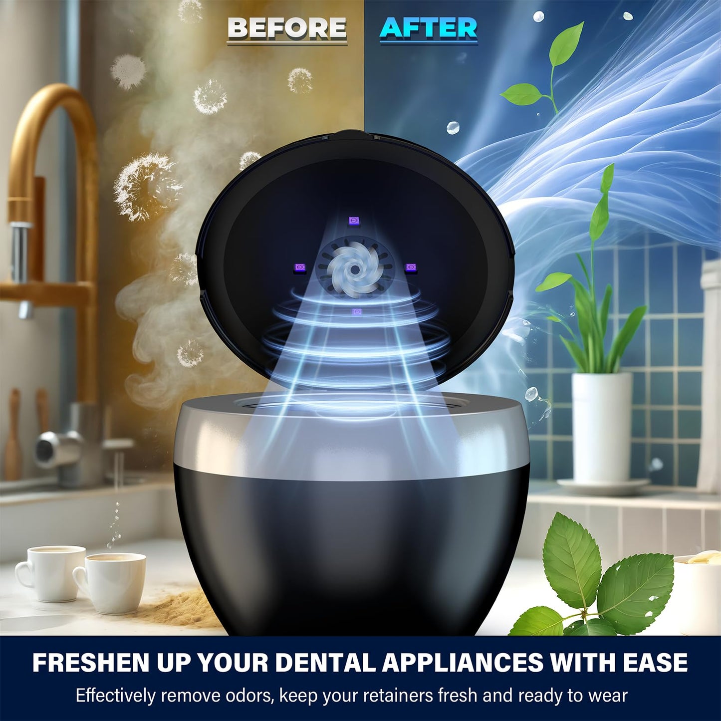 Ultrasonic Retainer Cleaner 200ML – 4 Modes, 45kHz Dental & Jewelry Cleaning