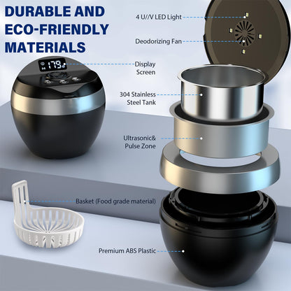 Ultrasonic Retainer Cleaner 200ML – 4 Modes, 45kHz Dental & Jewelry Cleaning