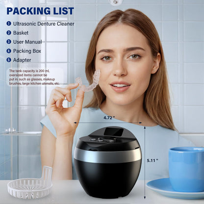 Ultrasonic Retainer Cleaner 200ML – 4 Modes, 45kHz Dental & Jewelry Cleaning