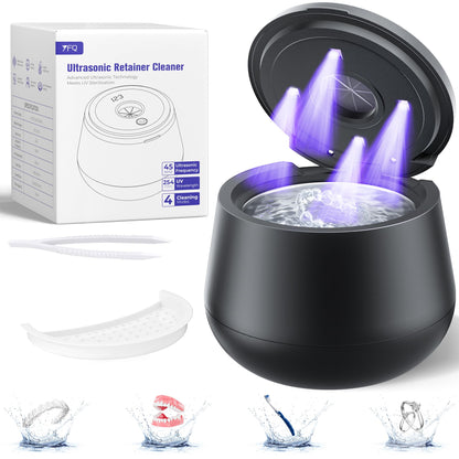 45kHz Ultrasonic Retainer Cleaner – 200ML UV Dental Cleaner