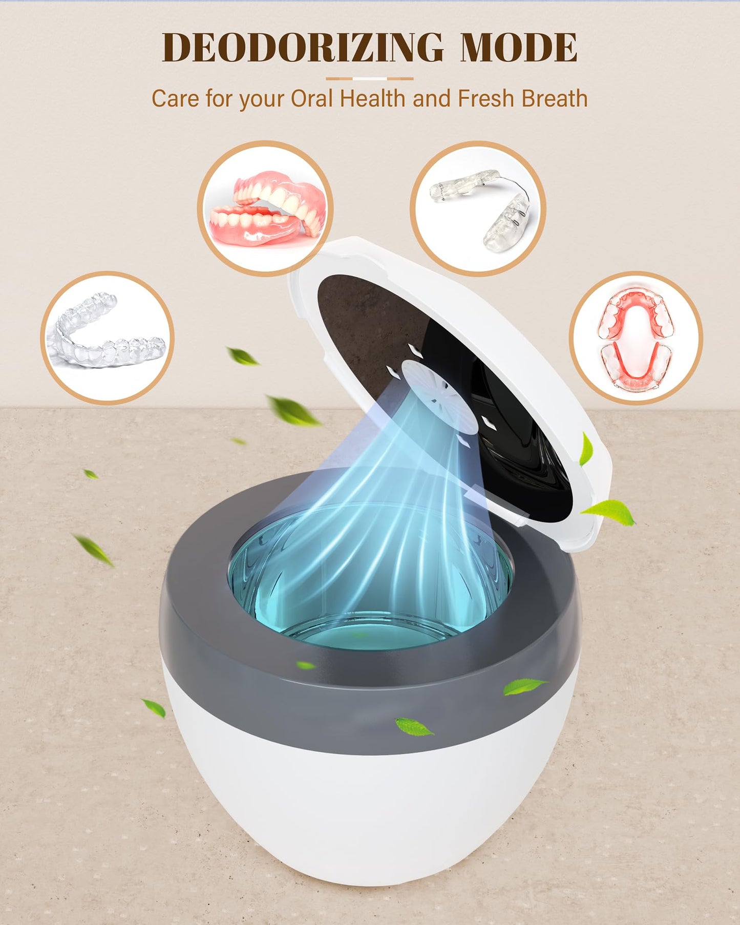 Ultrasonic Retainer Cleaner 200ML – 45kHz Dentures, Mouthguards & Jewelry
