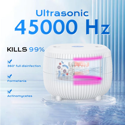 Ultrasonic Retainer Cleaner Machine – 45kHz 25W, 200ml Portable