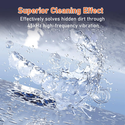 Ultrasonic Retainer Cleaner Machine – 45kHz Cleaning, 230ml Capacity for Dentures, Aligners, Braces & More