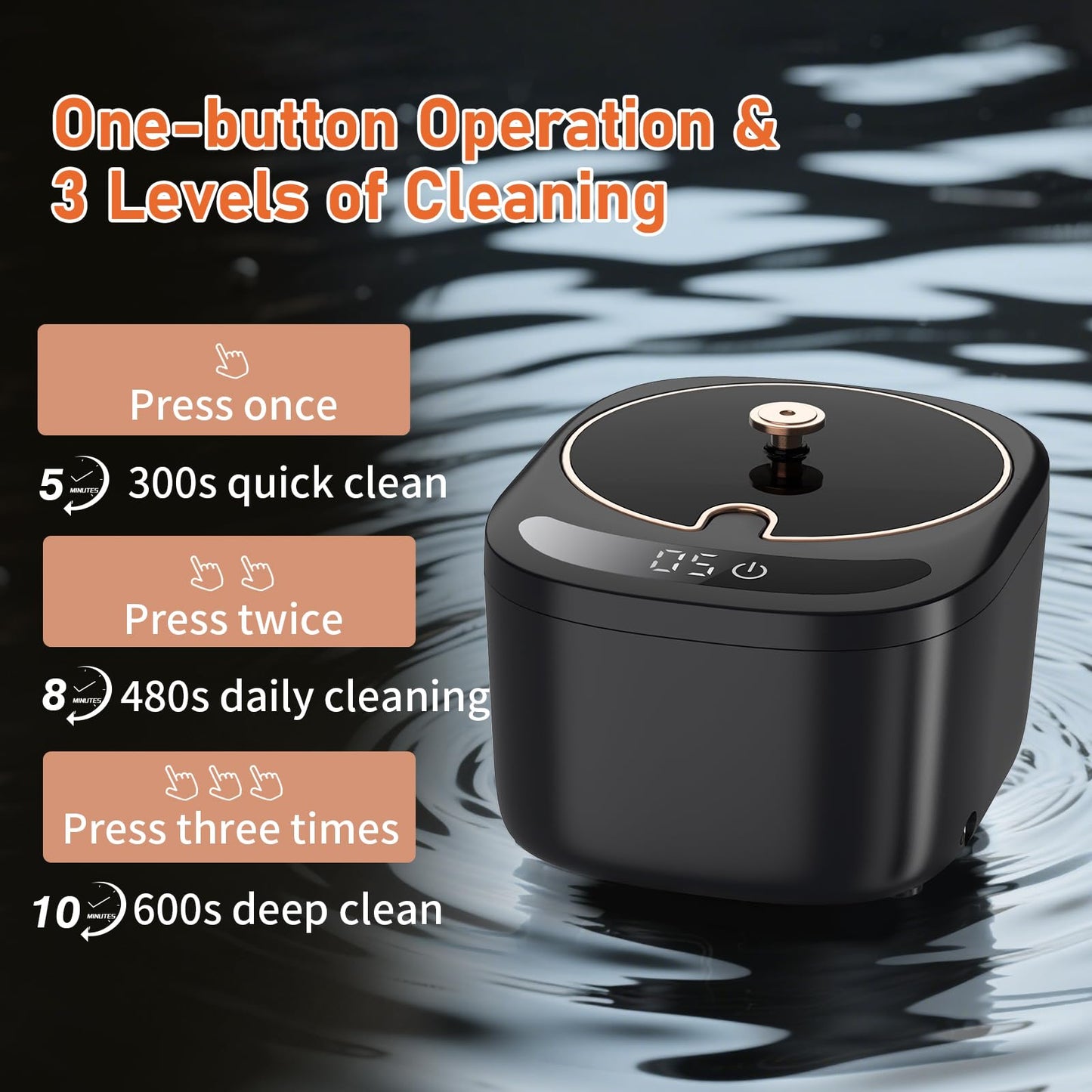 Ultrasonic Retainer Cleaner Machine – 45kHz Cleaning, 230ml Capacity for Dentures, Aligners, Braces & More