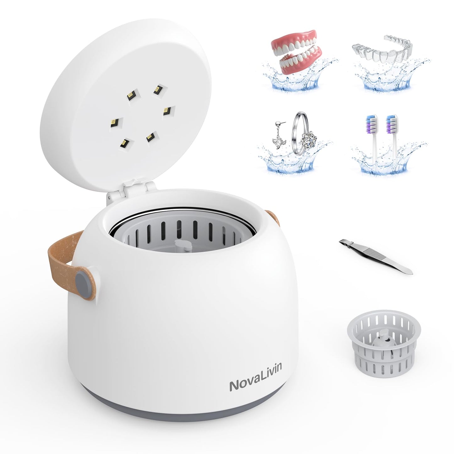 Ultrasonic Retainer Cleaner 45kHz – 3 Modes, 200ml Tank | Aligners & Mouth Guards