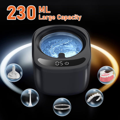 Ultrasonic Retainer Cleaner Machine – 45kHz Cleaning, 230ml Capacity for Dentures, Aligners, Braces & More
