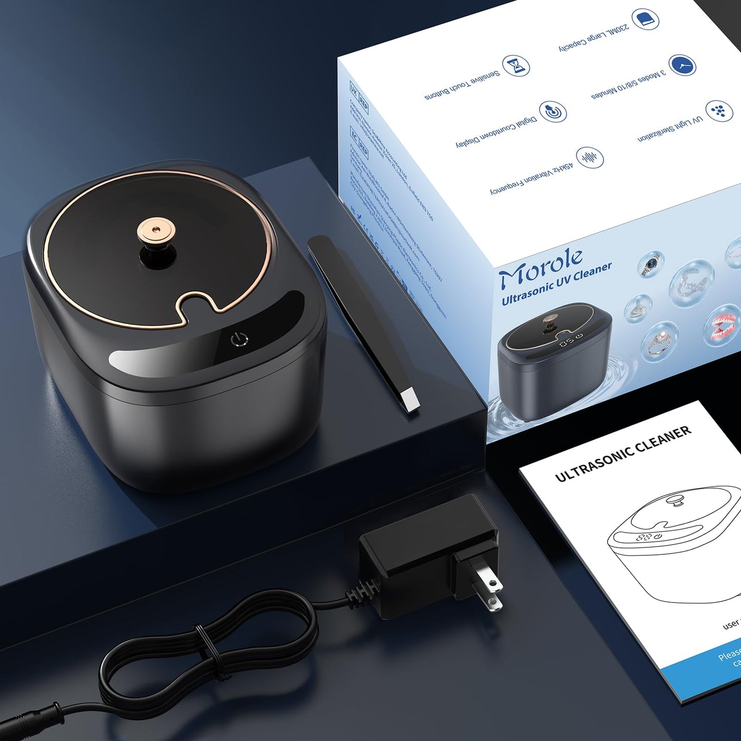 Ultrasonic Retainer Cleaner Machine – 45kHz Cleaning, 230ml Capacity for Dentures, Aligners, Braces & More