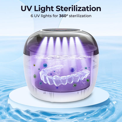 Ultrasonic Retainer Cleaner – 45kHz, 250ml, UV Cleaning for Retainers, Dentures