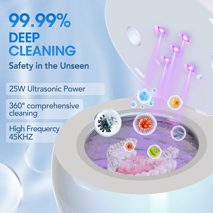 Ultrasonic Retainer Cleaner Machine – 200ML, 45kHz, 5-Min Deep Clean