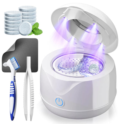 Ultrasonic Retainer Cleaner with Tablets and Brush Kit - UV Sonic Cleaner