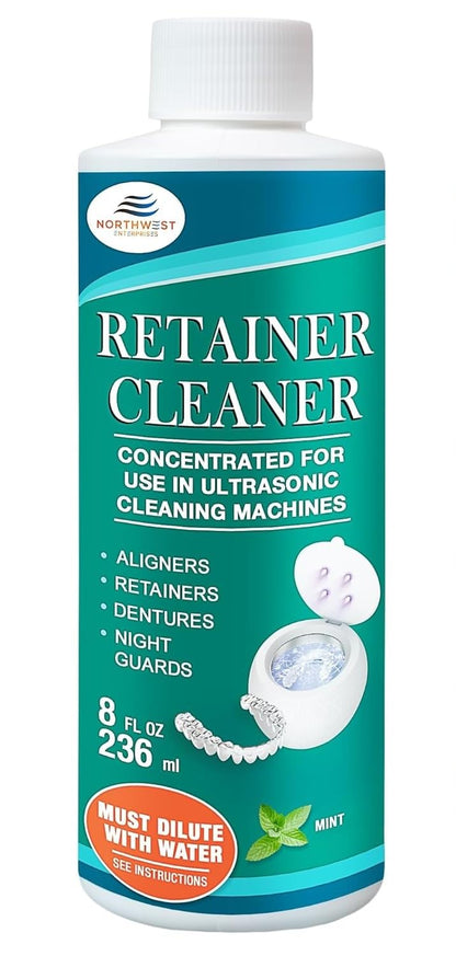 Ultrasonic Retainer Cleaner Solution Concentrate - Mint (8 oz) | Invisalign, Mouthguards & Dentures Cleaner