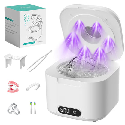 Ultrasonic Retainer Cleaner with UV Light – 49kHz, Digital Timer
