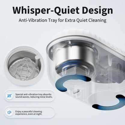 Ultrasonic Retainer Cleaner 45kHz, 200ml – Clean, Dry, Auto | White