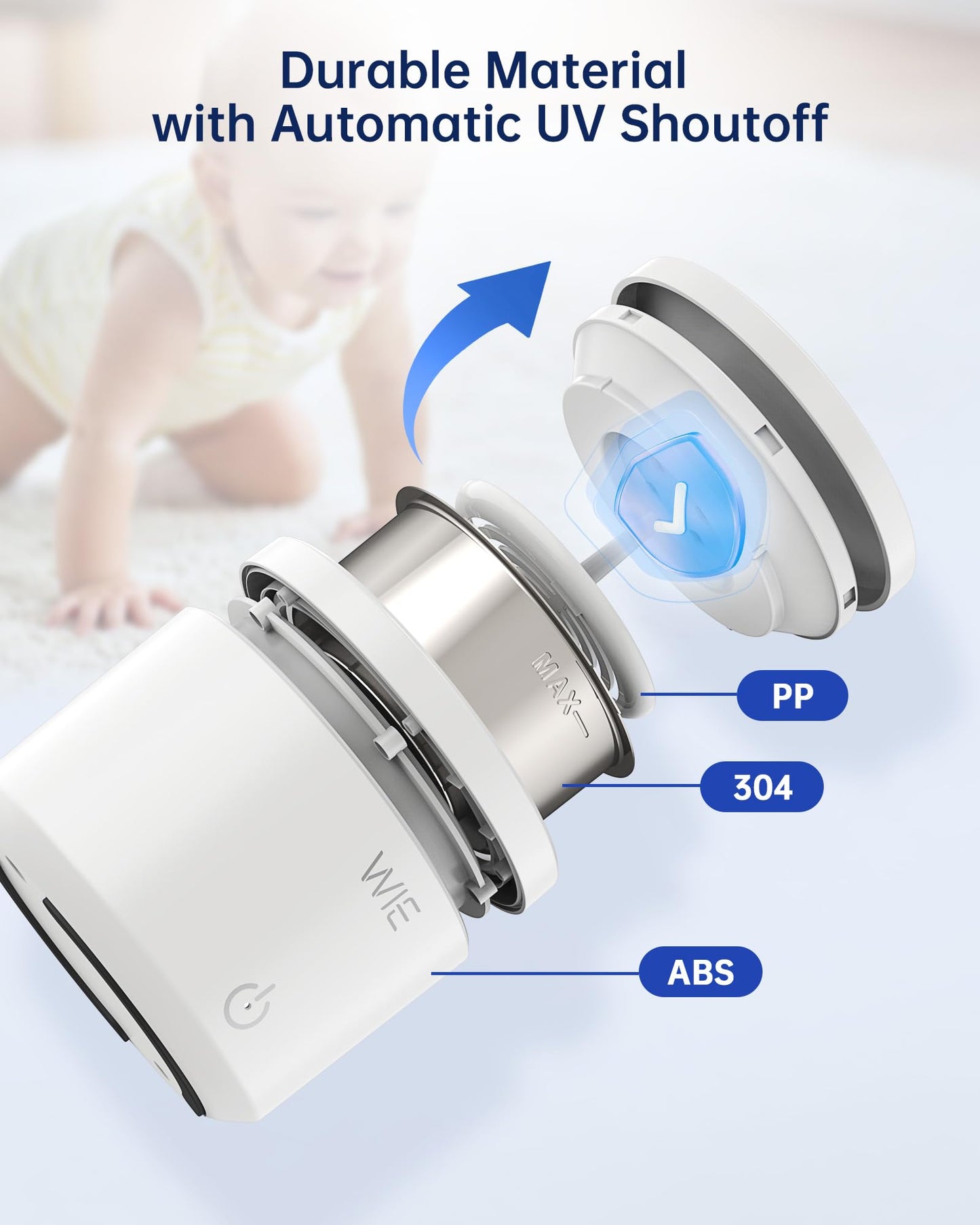 Ultrasonic Retainer Cleaner Machine – 48kHz Cleaner for Dentures, Night Guards, Jewelry, Aligner, Toothbrush Head | 200ML Portable UV Cleaning Pod (White)