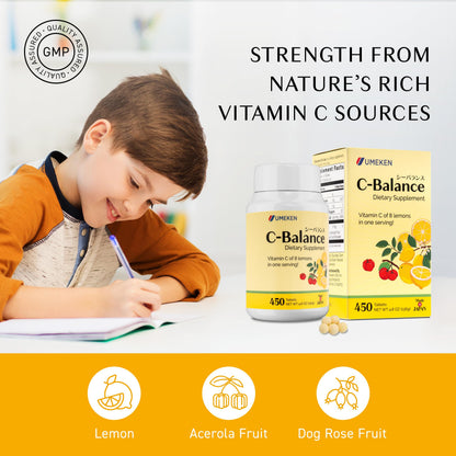 Umeken C-Balance Chewable Vitamin C – Acerola & Lemon, 136g (3 Months)
