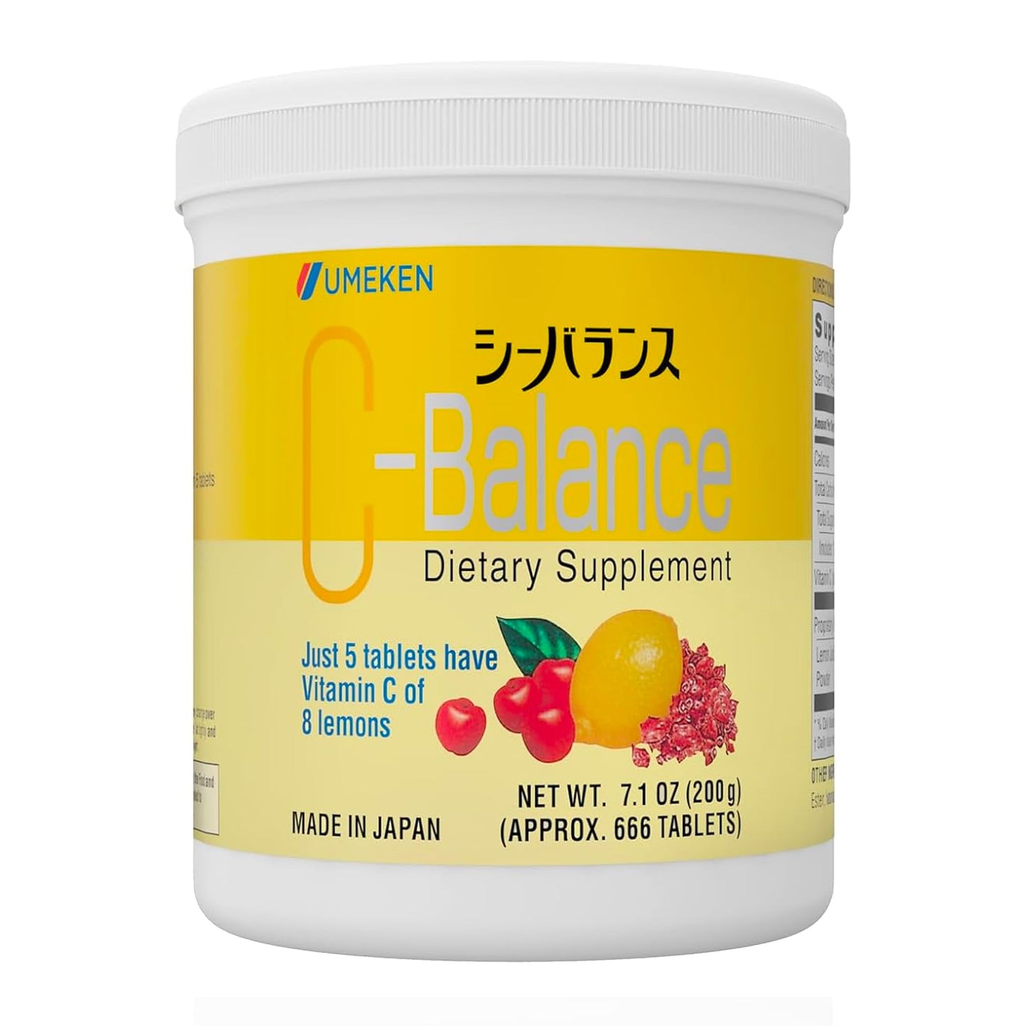 Umeken C-Balance Chewable Vitamin C - High Potency for Adults & Kids, 200g (4.5 Months)