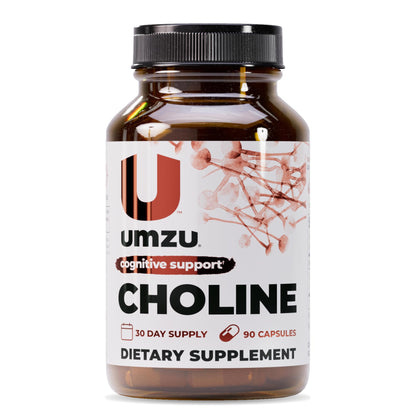 UMZU Choline Supplement | Cognitive & Hormonal Support | 30 Day Supply | 90 Capsules