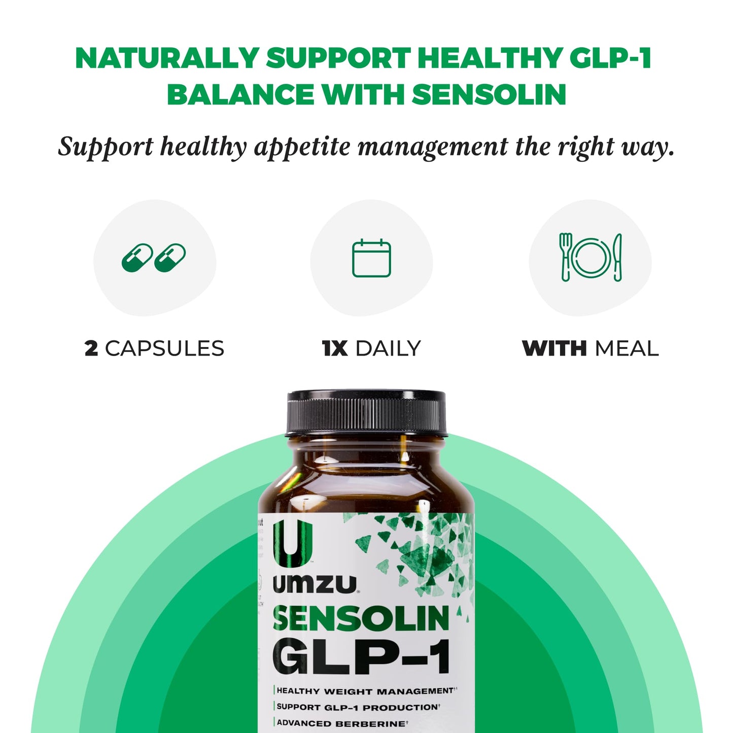 UMZU Sensolin GLP-1 Support Supplement – 30 Day Supply with Dihydroberberine, Cinnamon, Chromium & Biotin