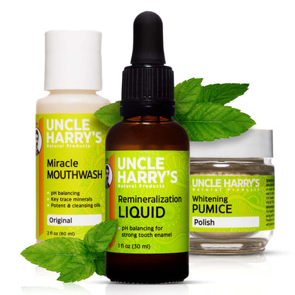 Uncle Harry's Natural Remineralization Kit with Tooth Whitening – 3-Product Set