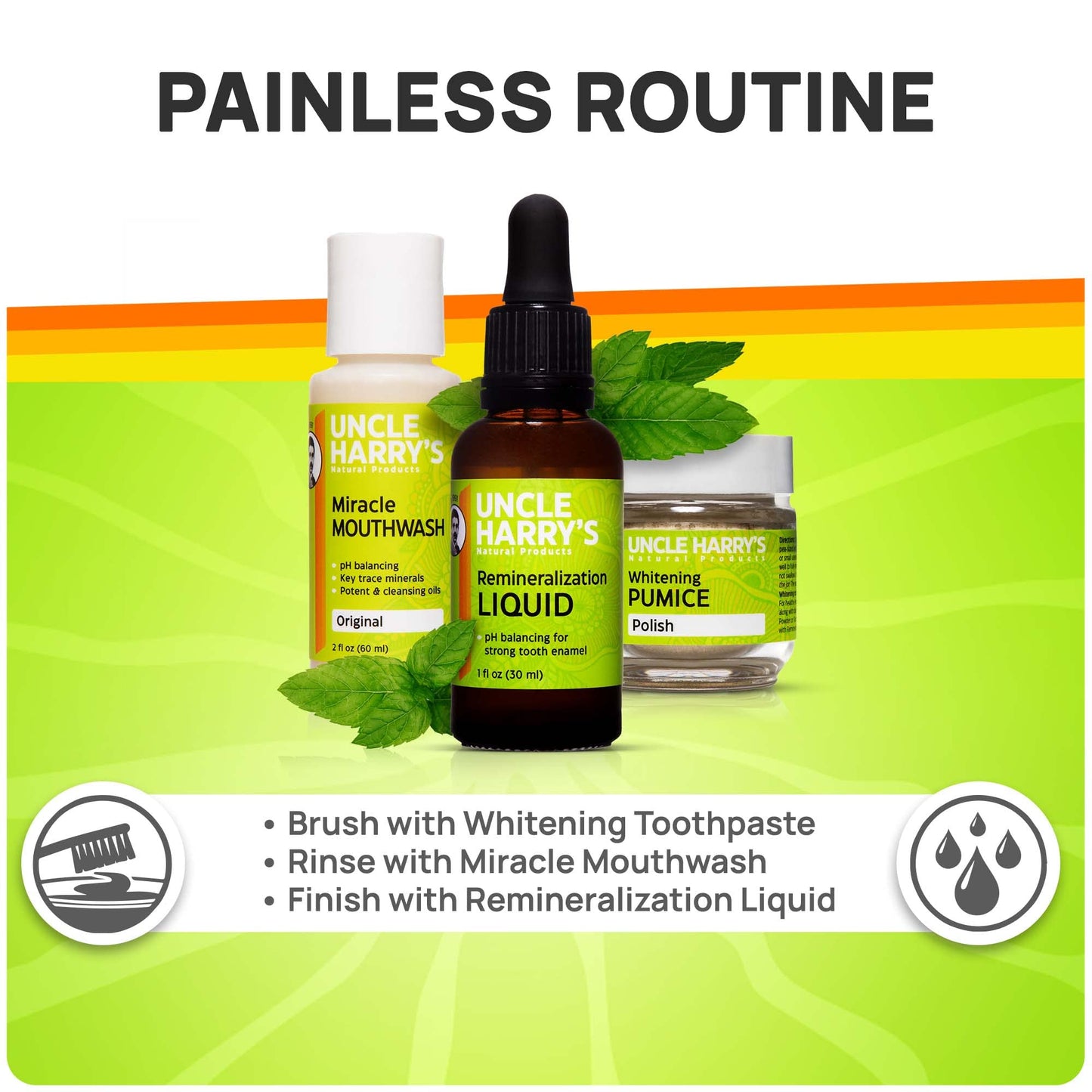 Uncle Harry's Natural Remineralization Kit with Tooth Whitening – 3-Product Set