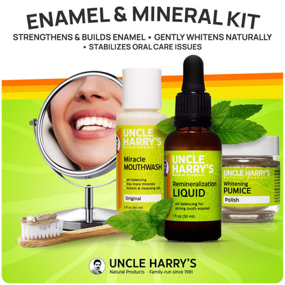Uncle Harry's Natural Remineralization Kit with Tooth Whitening – 3-Product Set
