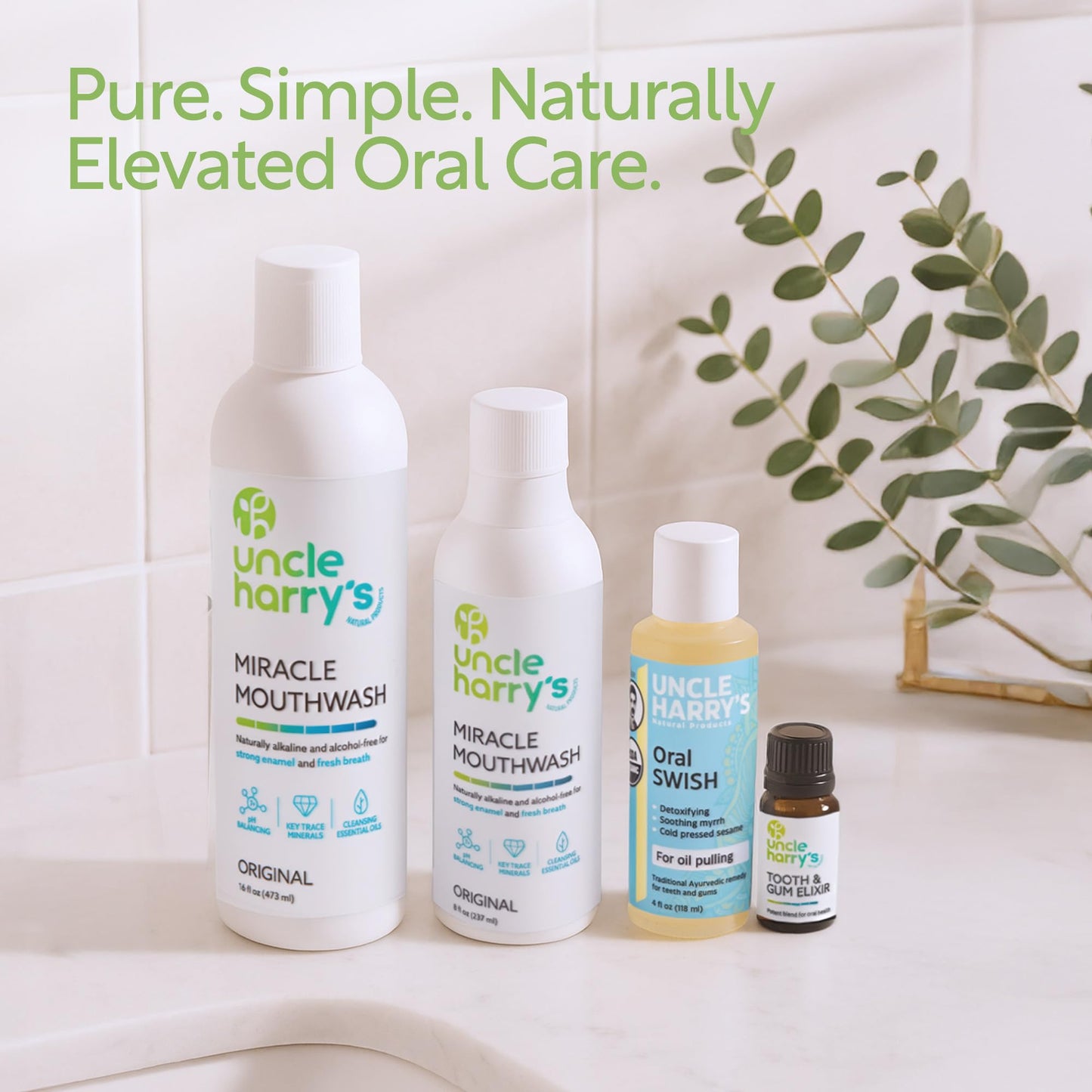 Uncle Harry's Aromatherapy Tooth & Gum Elixir | Purifying Alcohol-Free Mouthwash for Gums & Bad Breath | 0.5 oz