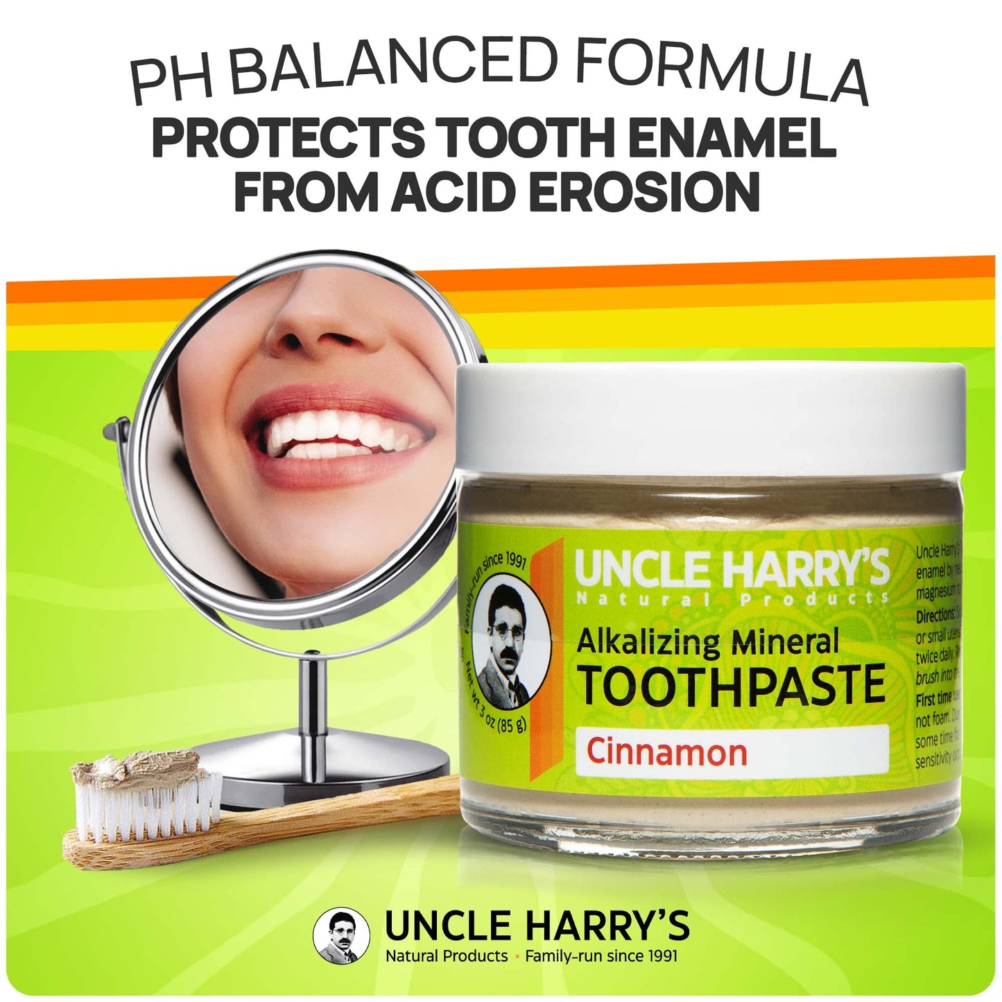 Uncle Harry's Cinnamon Remineralizing Toothpaste – Natural Whitening, Vegan, Fluoride-Free 4 Pack