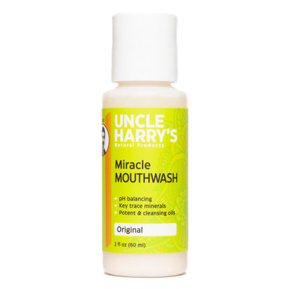 Uncle Harry's Natural Alkalizing Miracle Mouthwash | Bad Breath Relief for Adults & Kids | pH Balanced 2 oz