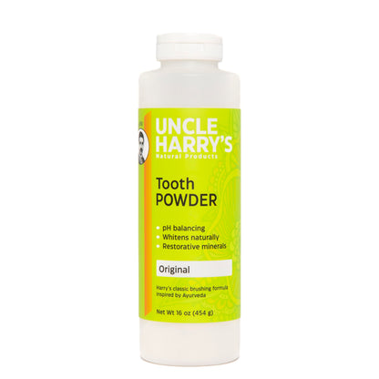 Uncle Harry's All Natural Tooth Powder 16oz – Gentle Whitening & Fresh Breath