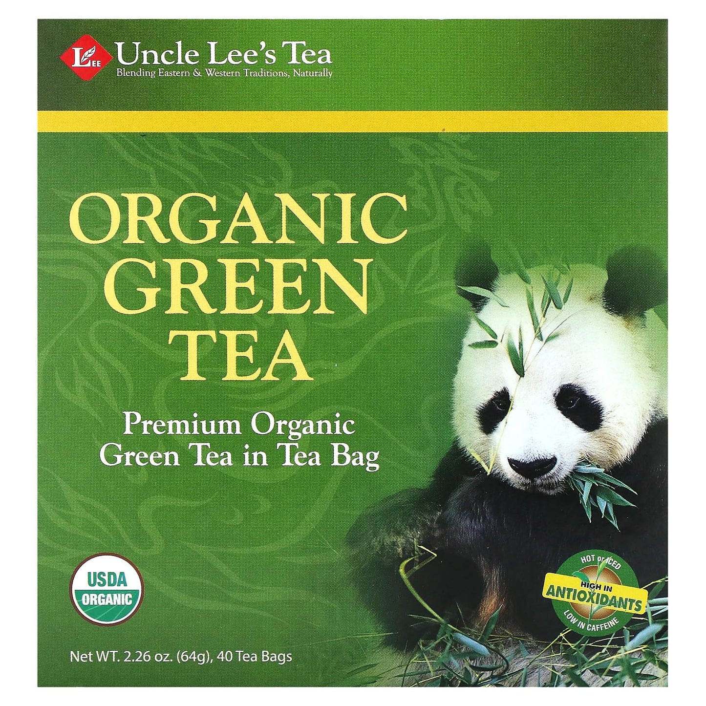 Uncle Lee's Organic Green Tea - 40 Tea Bags (2.26 oz / 64 g)