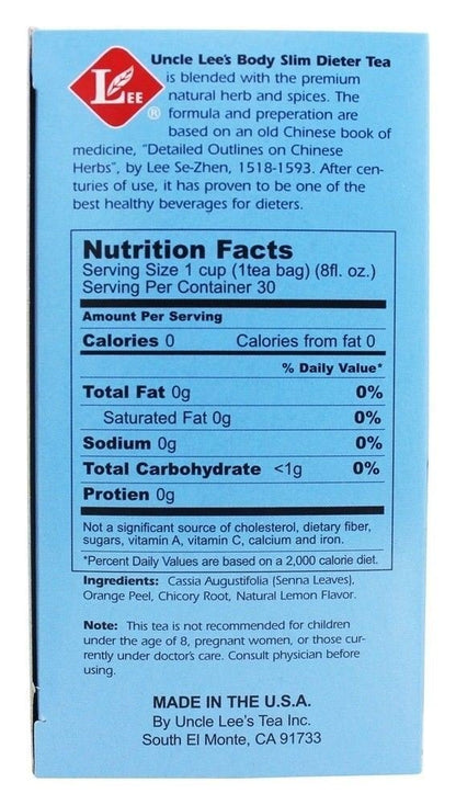 Uncle Lees Teas Body Slim Dieter Tea - Lemon (30 Bags)