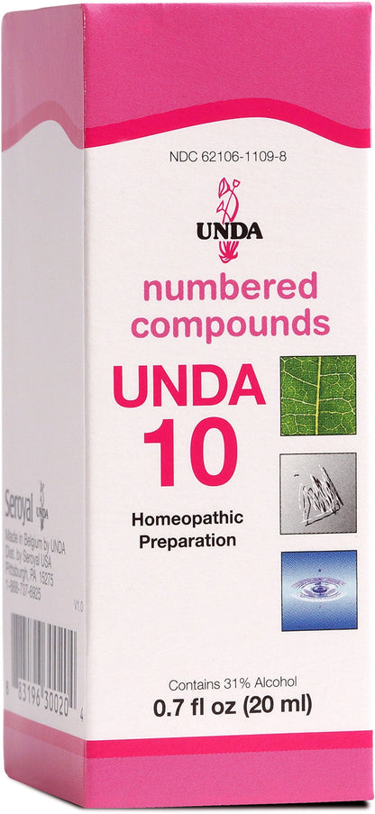 UNDA 10 Numbered Compounds - Homeopathic Preparation 0.7 fl oz