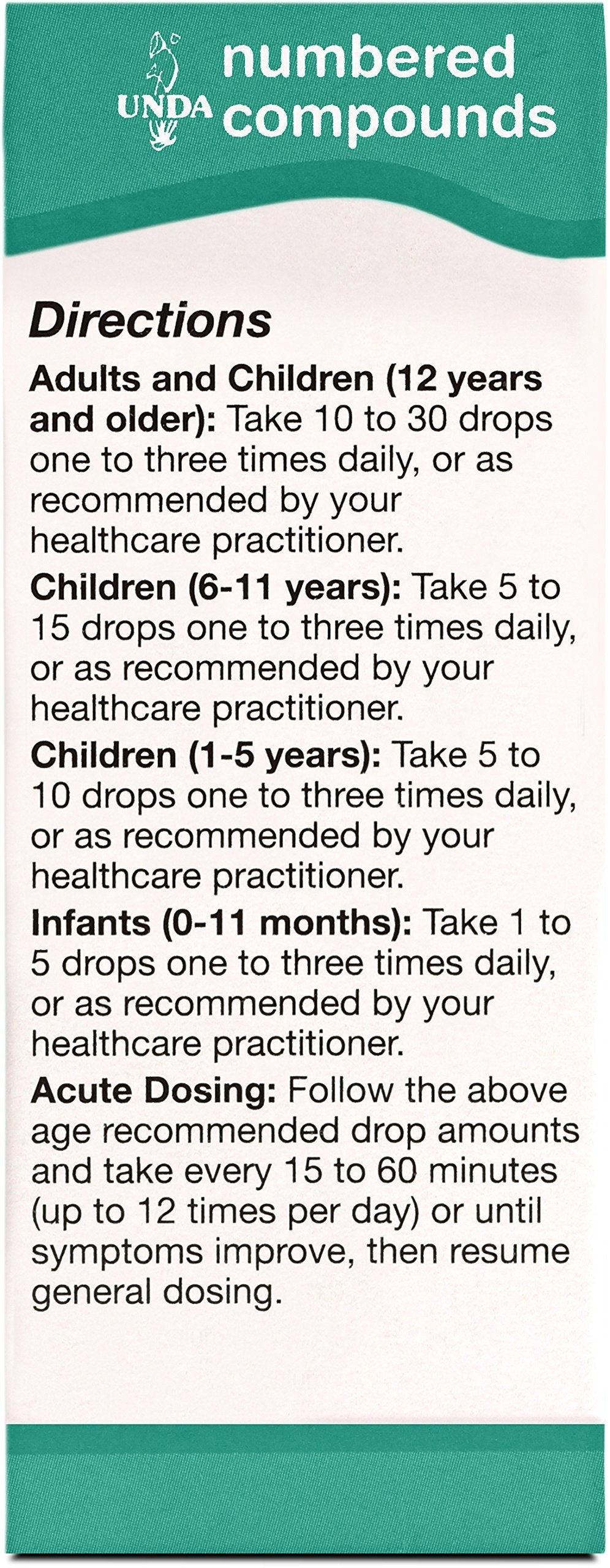UNDA 1000 Numbered Compounds | Homeopathic Preparation | 0.7 fl oz