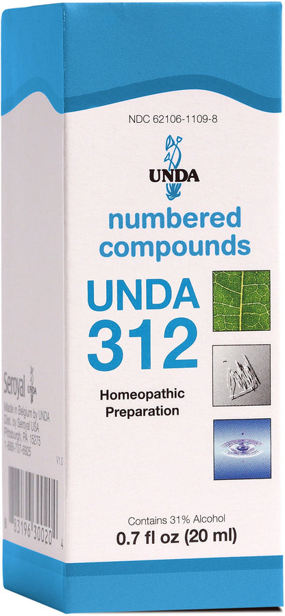UNDA 312 Numbered Compounds | Homeopathic Preparation | 0.7 fl oz