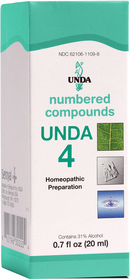 UNDA 4 Numbered Compounds – Homeopathic Preparation (0.7 fl oz)