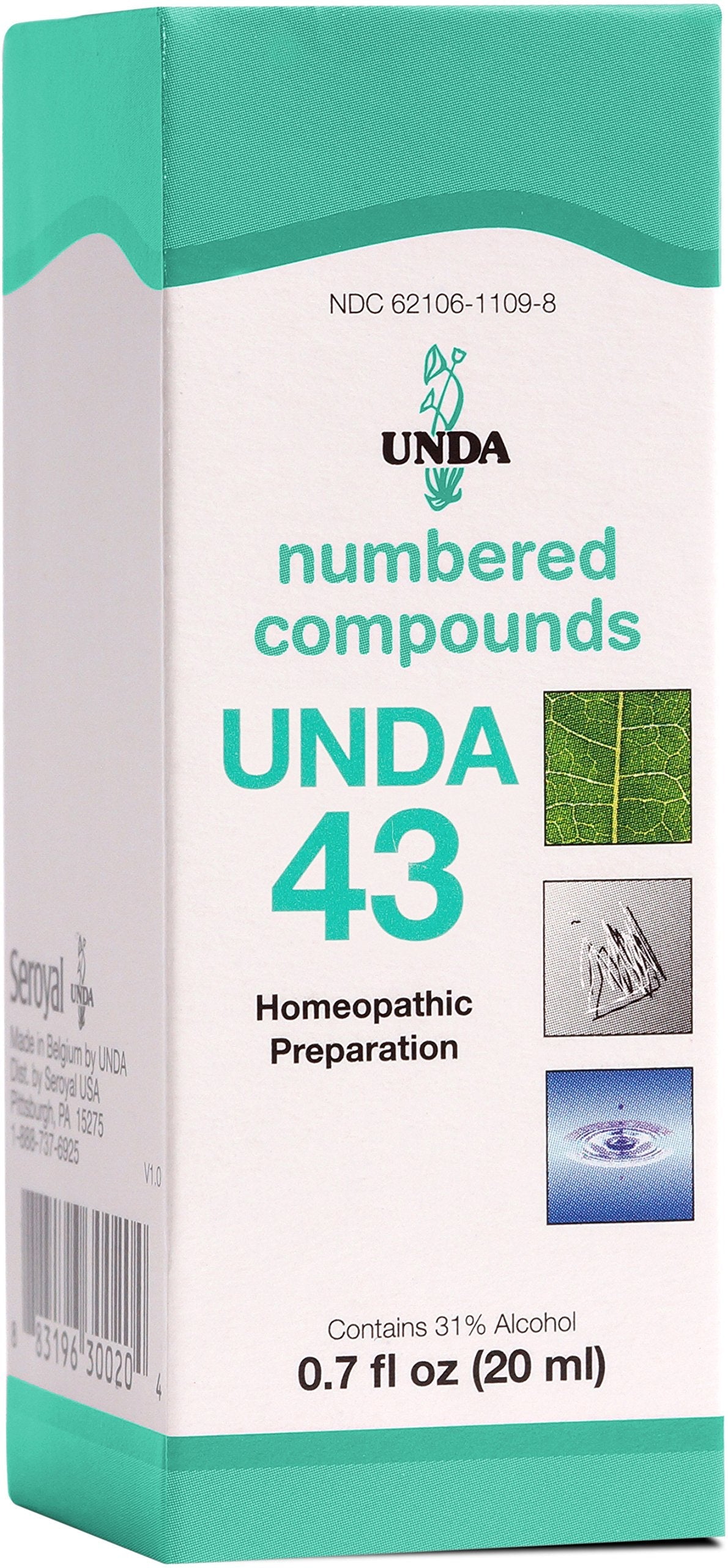UNDA 43 Numbered Compounds | Homeopathic Preparation | 0.7 fl. oz.
