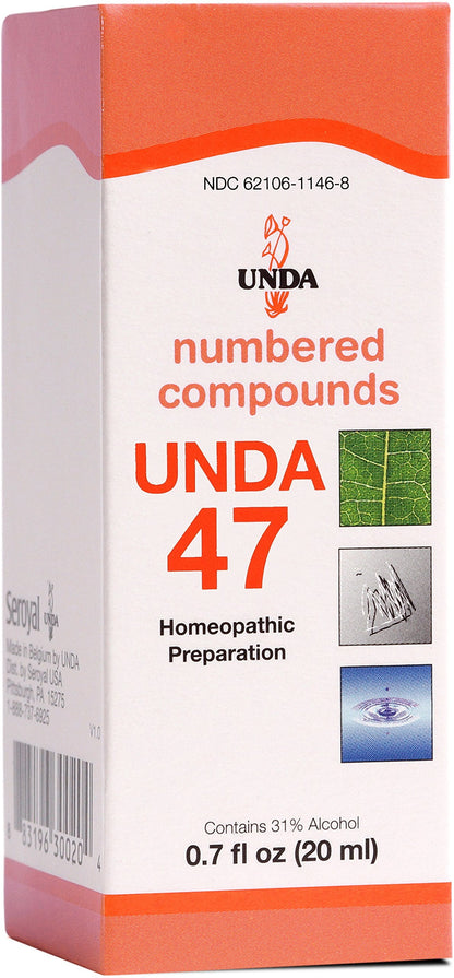 UNDA 47 Numbered Compounds | Homeopathic Preparation | 0.7 fl. oz.
