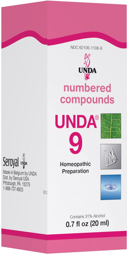 UNDA 9 Numbered Compounds – Homeopathic Preparation (0.7 fl oz)